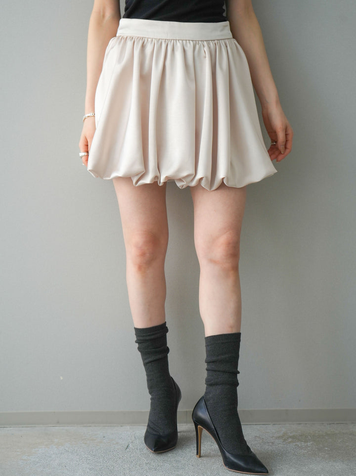 [予約]サテンバルーンミニスカート/ivory