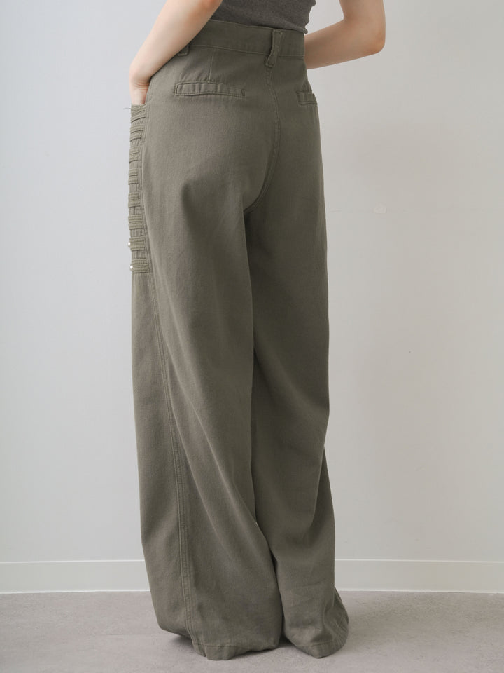 [予約]ナポレオンワイドストレートパンツ/khaki