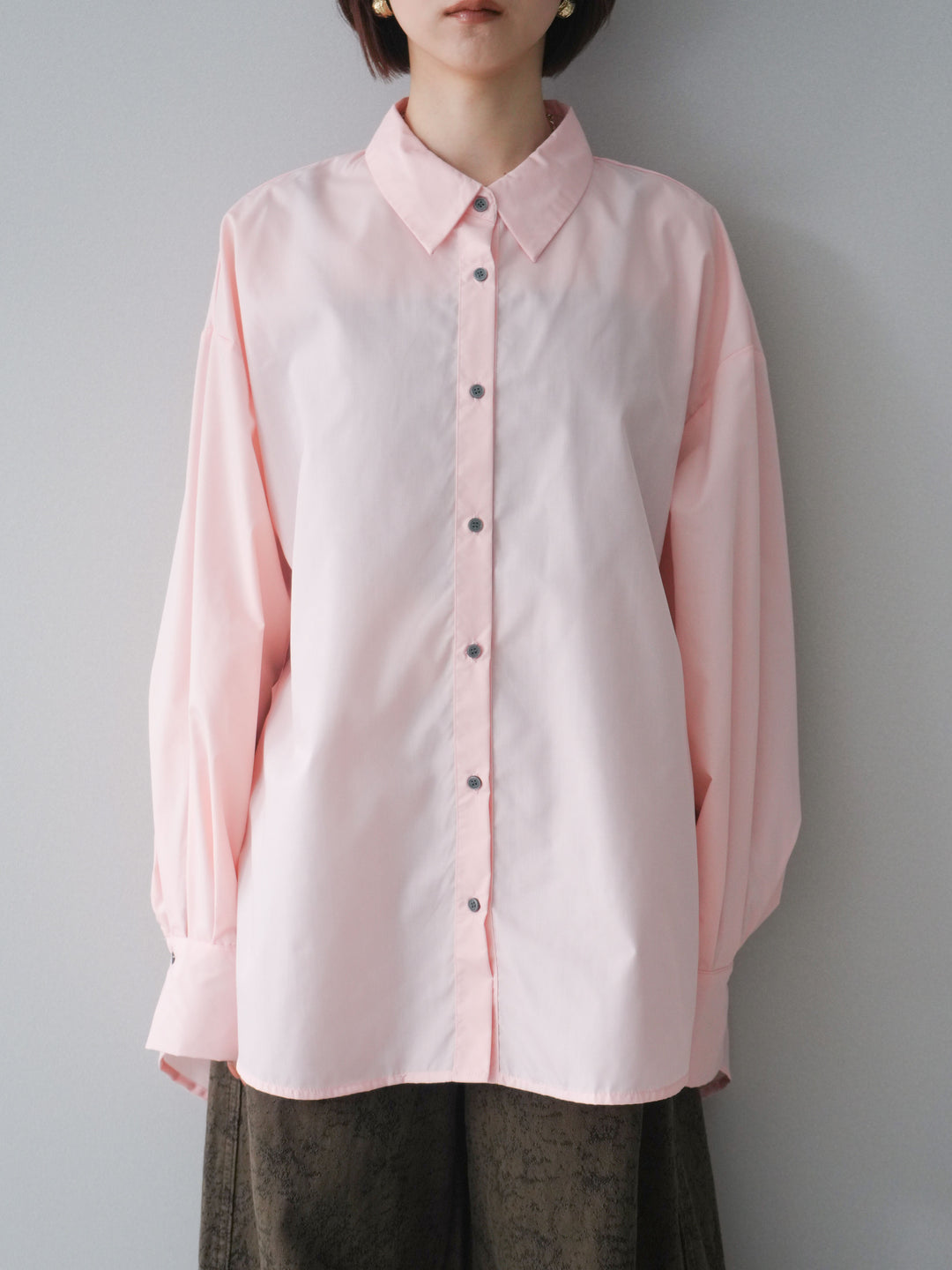 [予約]2wayベージックルーズシャツ/pink