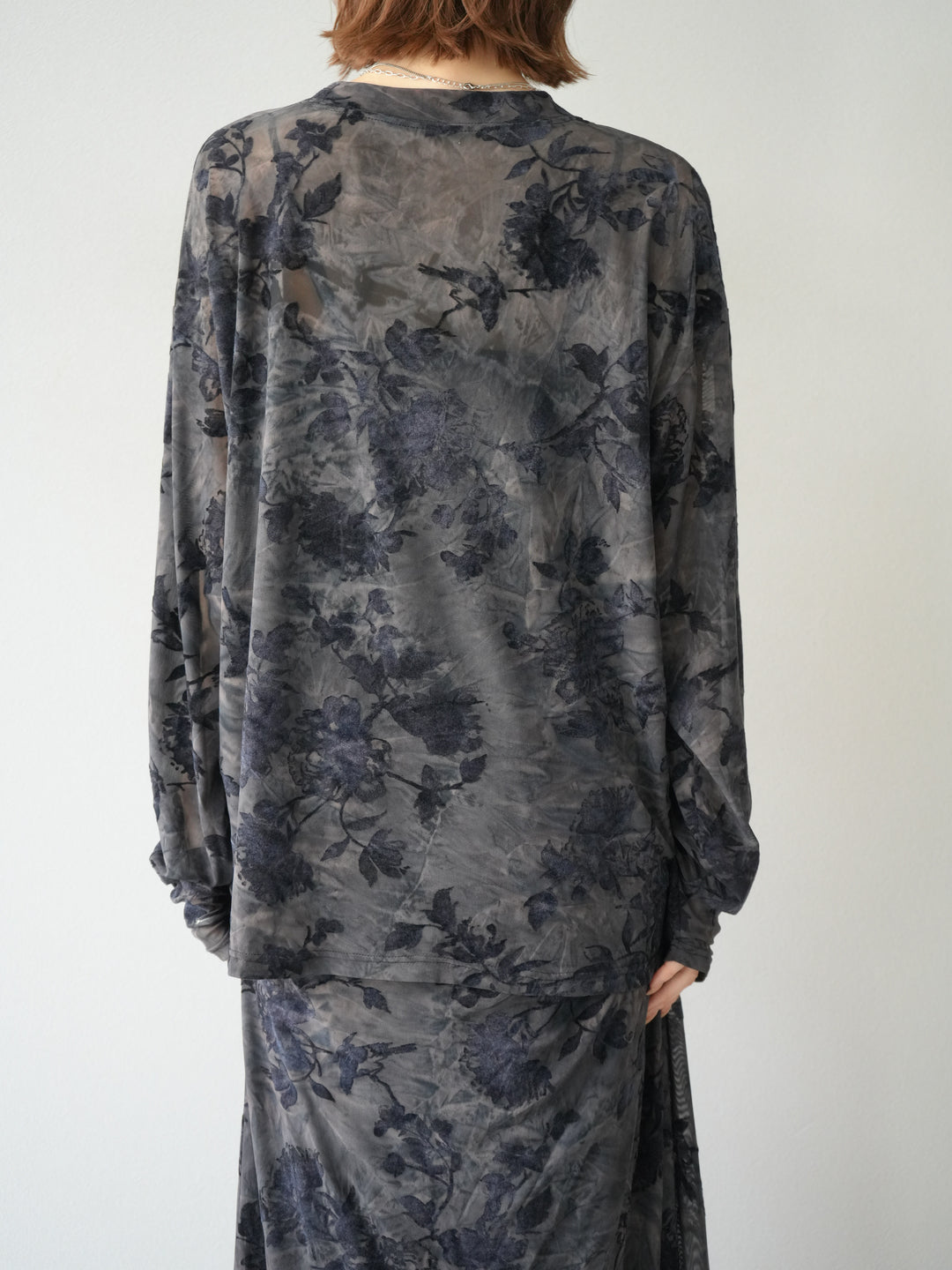 [予約]フラワーフロッキーシアートップス/ブルー