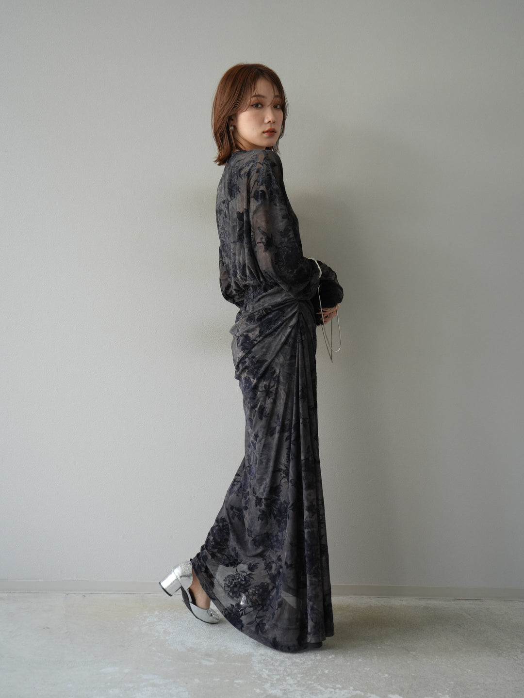 [予約]フラワーフロッキーシアートップス/ブルー