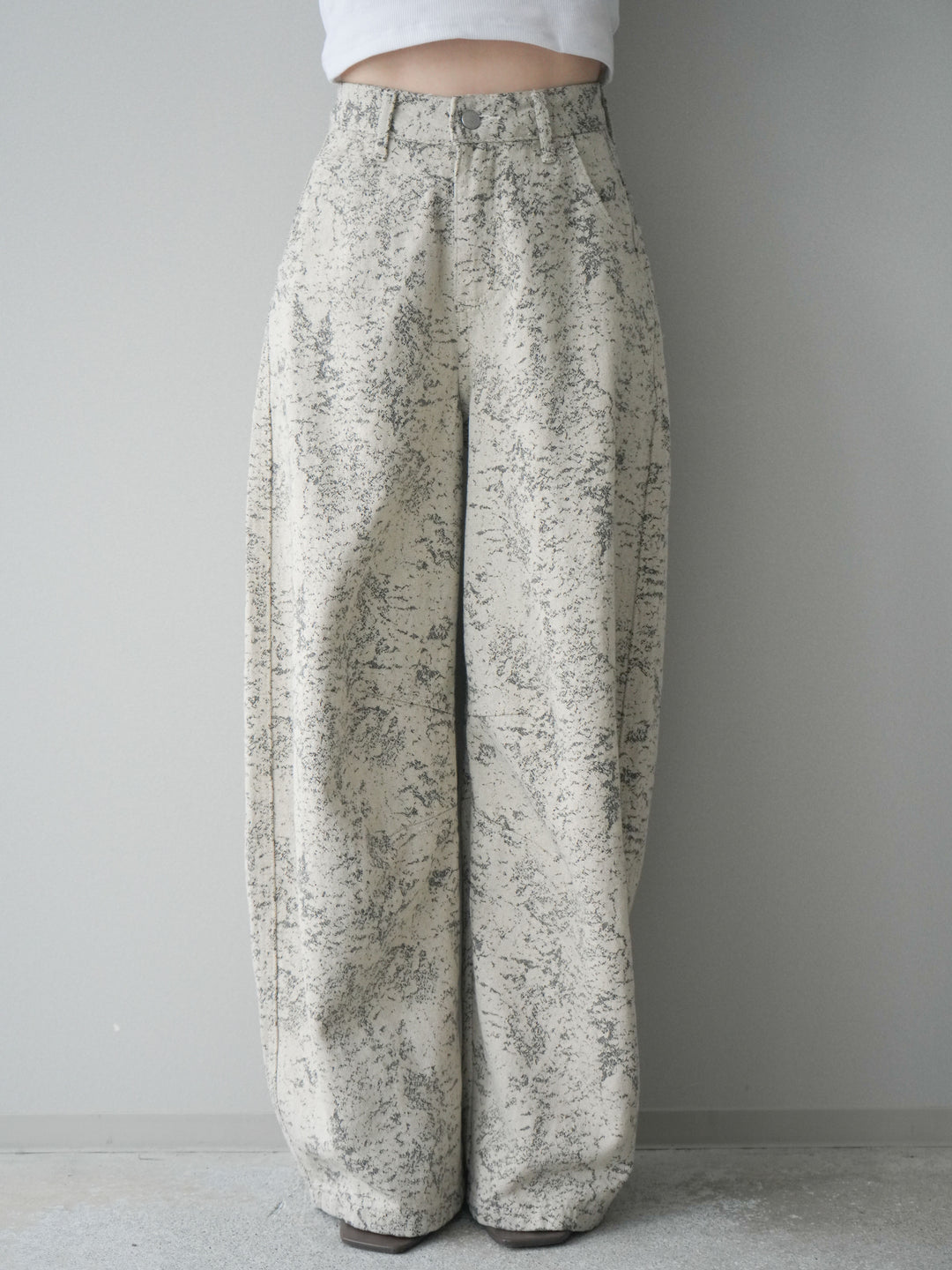 [予約]ジャガードカーブデニムパンツ/ivory