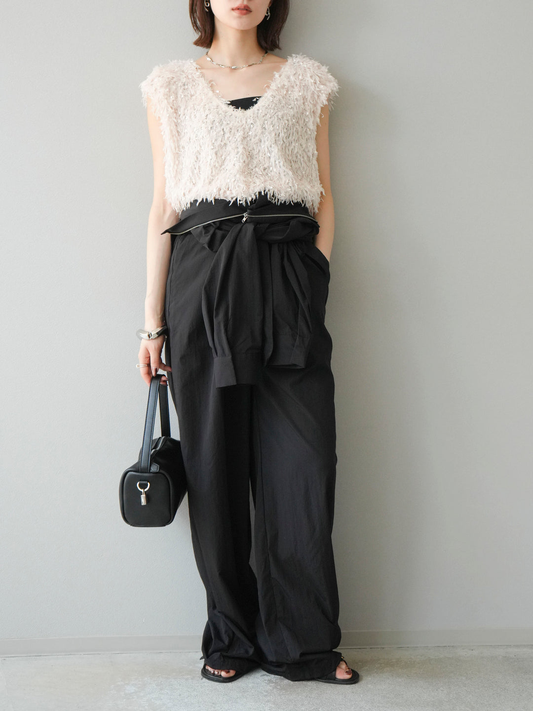 [予約]ナイロンジャンプスーツ/ブラック