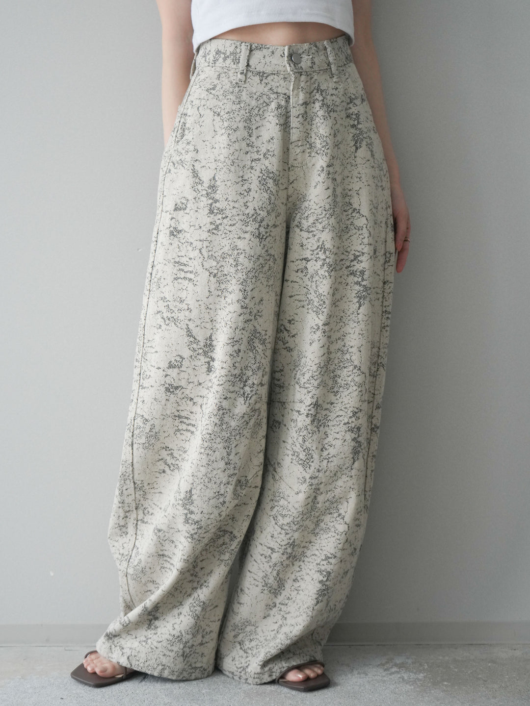 [予約]ジャガードカーブデニムパンツ/ivory