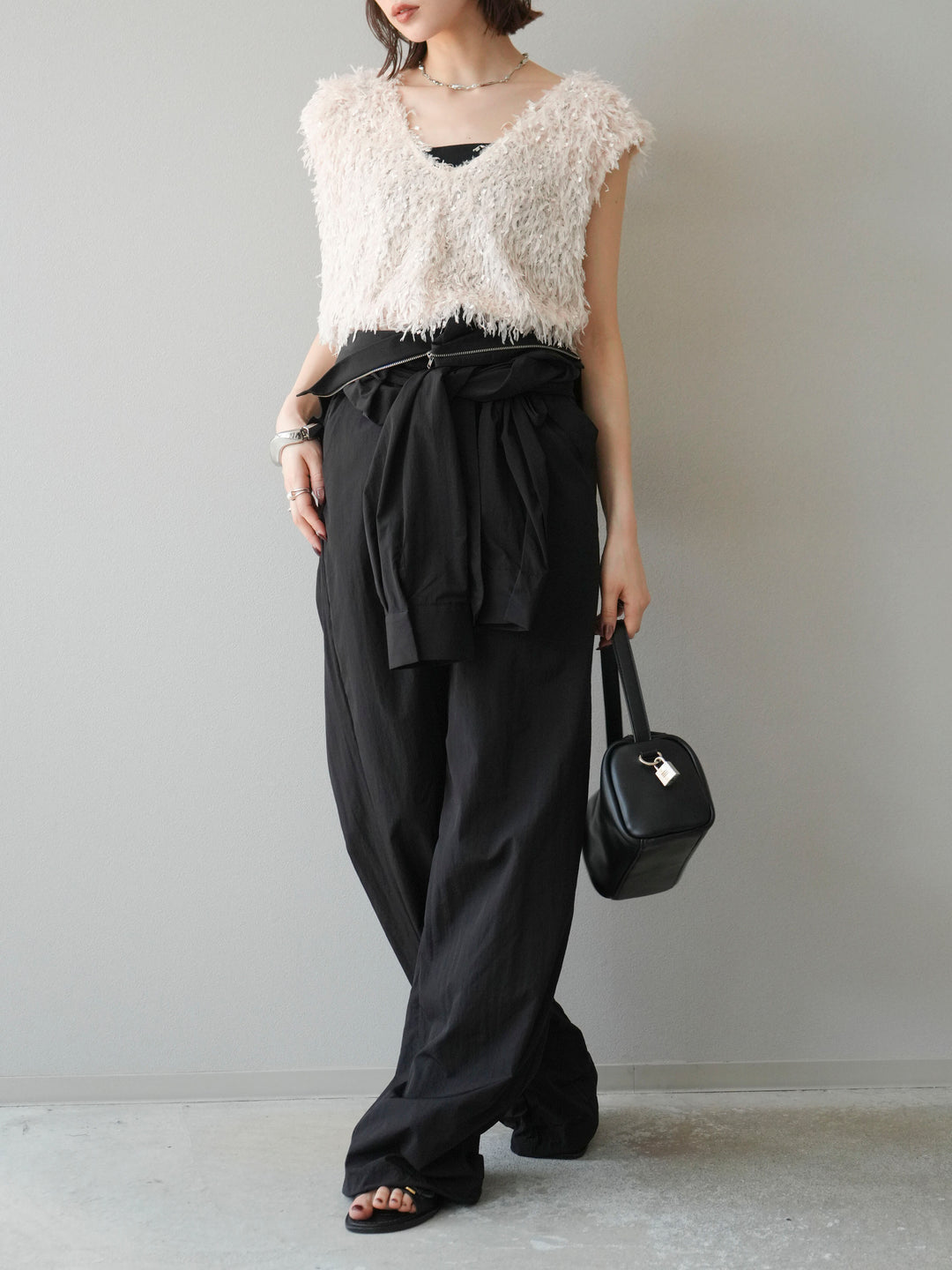 [予約]ナイロンジャンプスーツ/ブラック