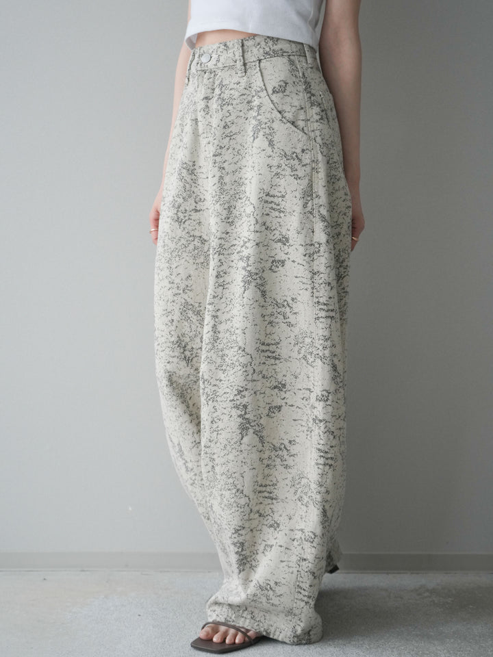 [予約]ジャガードカーブデニムパンツ/ivory