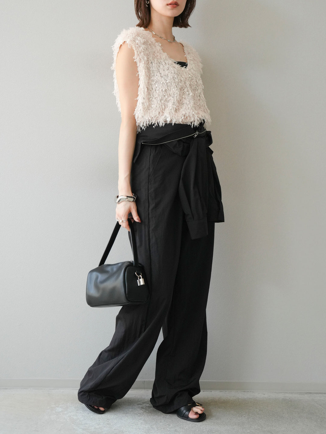 [予約]ナイロンジャンプスーツ/ブラック