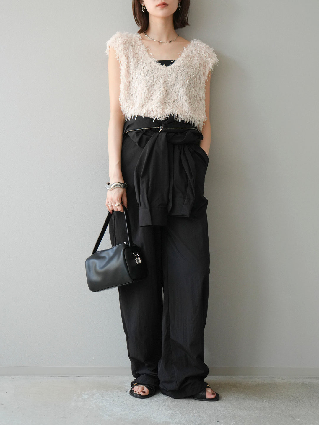 [予約]ナイロンジャンプスーツ/ブラック