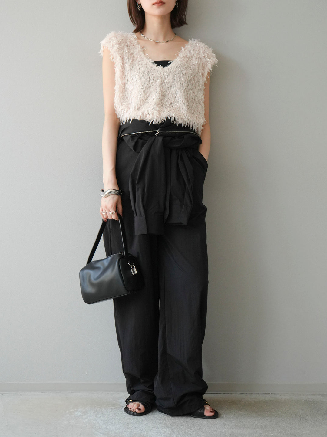 [予約]ナイロンジャンプスーツ/ブラック