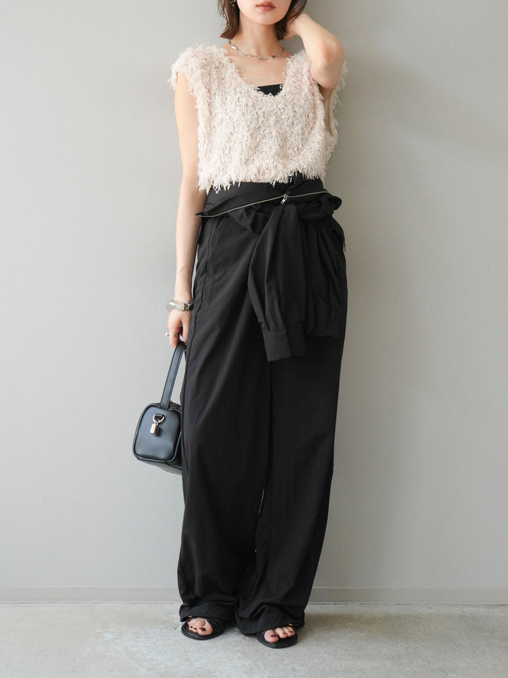 [予約]ナイロンジャンプスーツ/ブラック