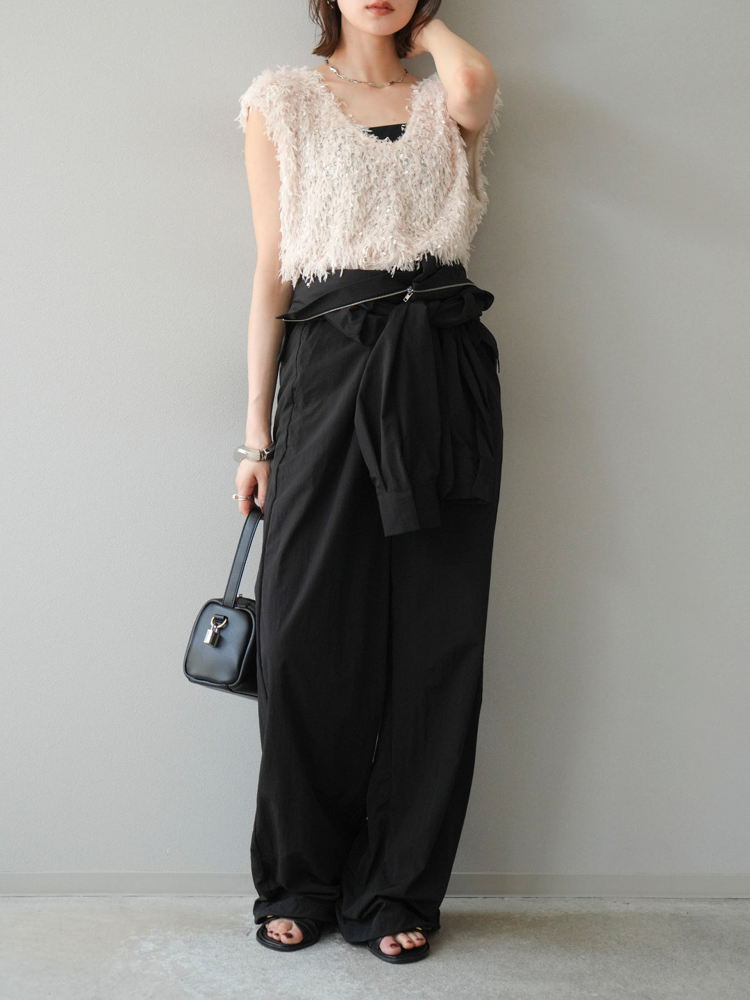 [予約]ナイロンジャンプスーツ/ブラック