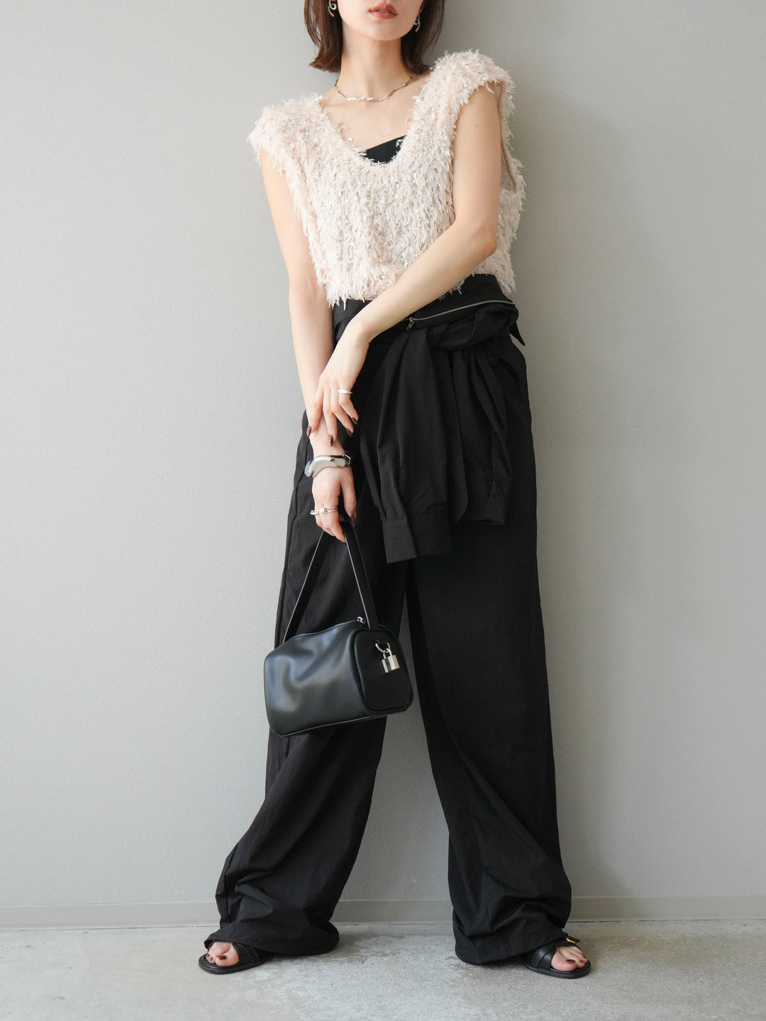 [予約]ナイロンジャンプスーツ/ブラック