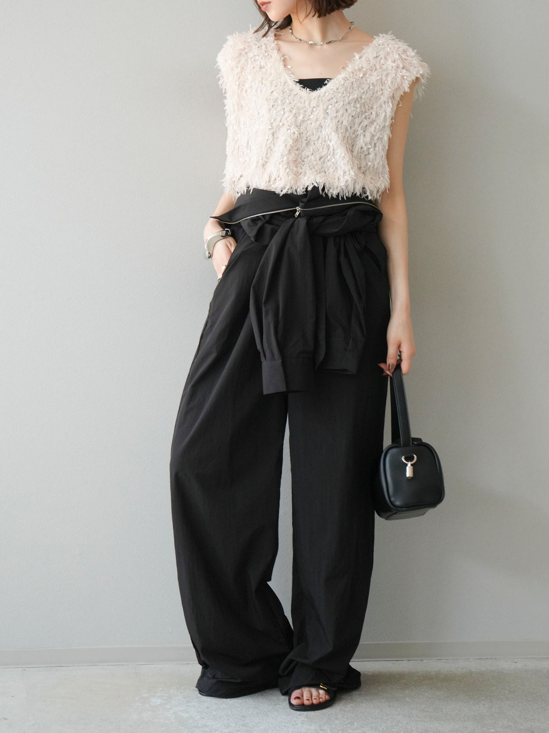 [予約]ナイロンジャンプスーツ/ブラック