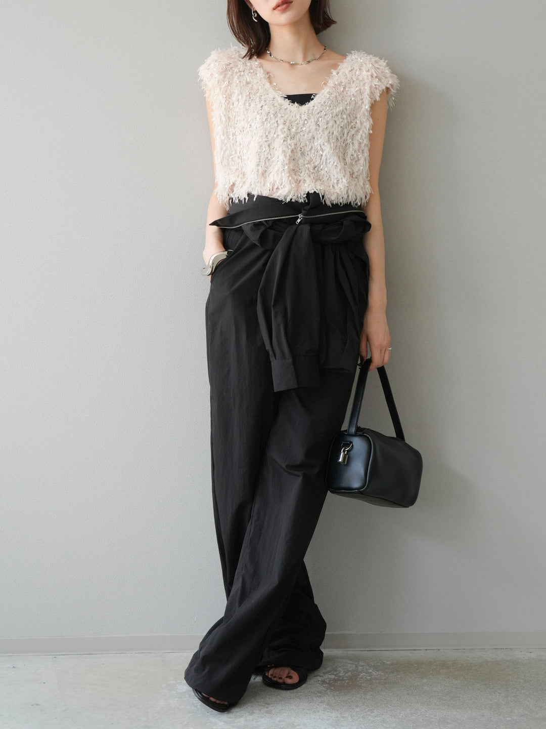 [予約]ナイロンジャンプスーツ/ブラック