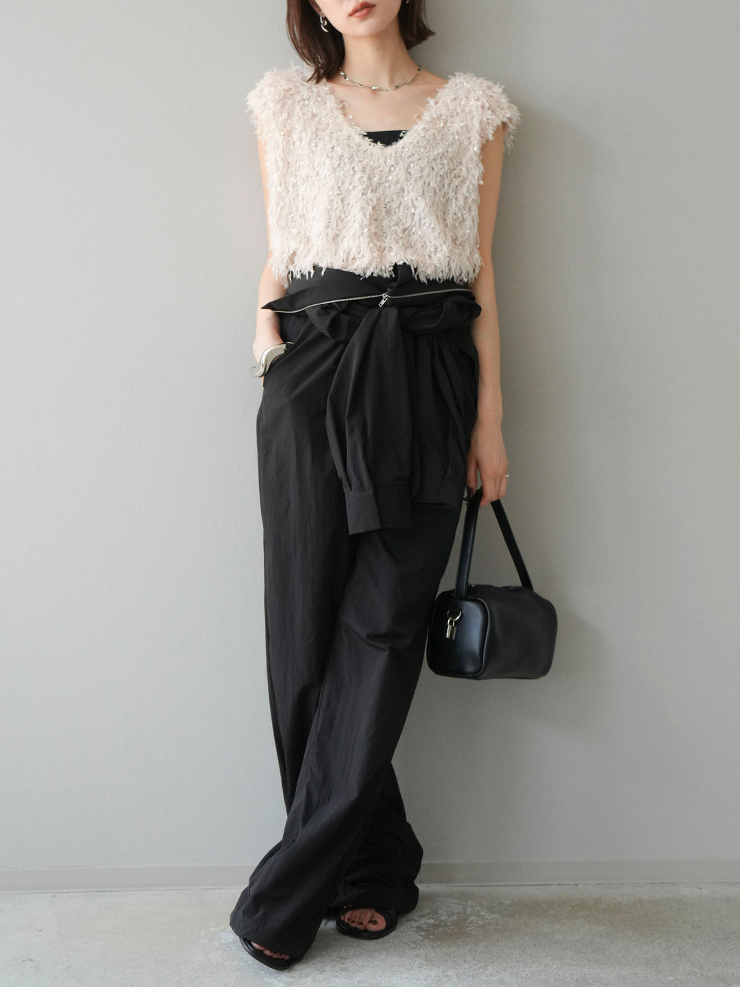 [予約]ナイロンジャンプスーツ/ブラック