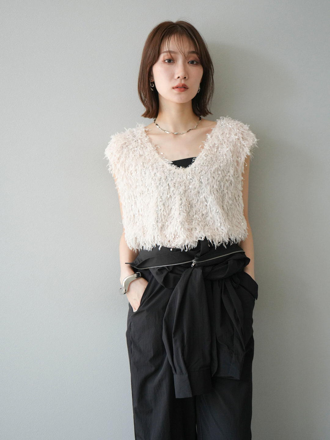 [予約]ナイロンジャンプスーツ/ブラック