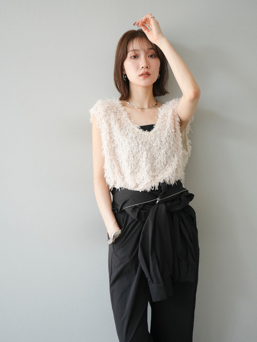 [予約]ナイロンジャンプスーツ/ブラック