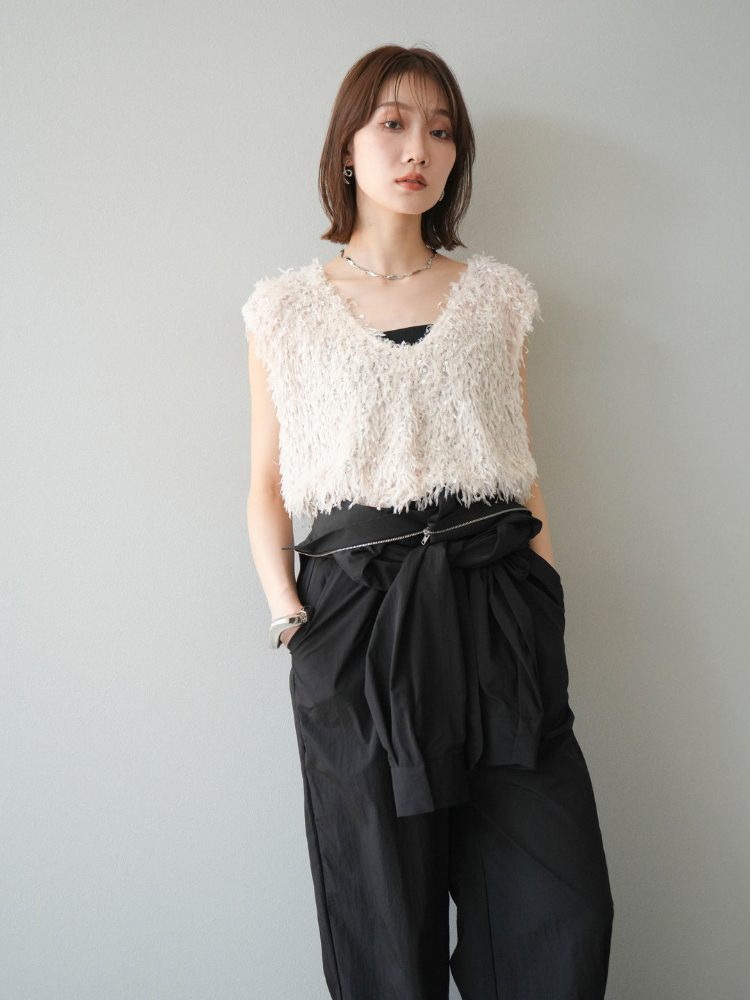 [予約]ナイロンジャンプスーツ/ブラック