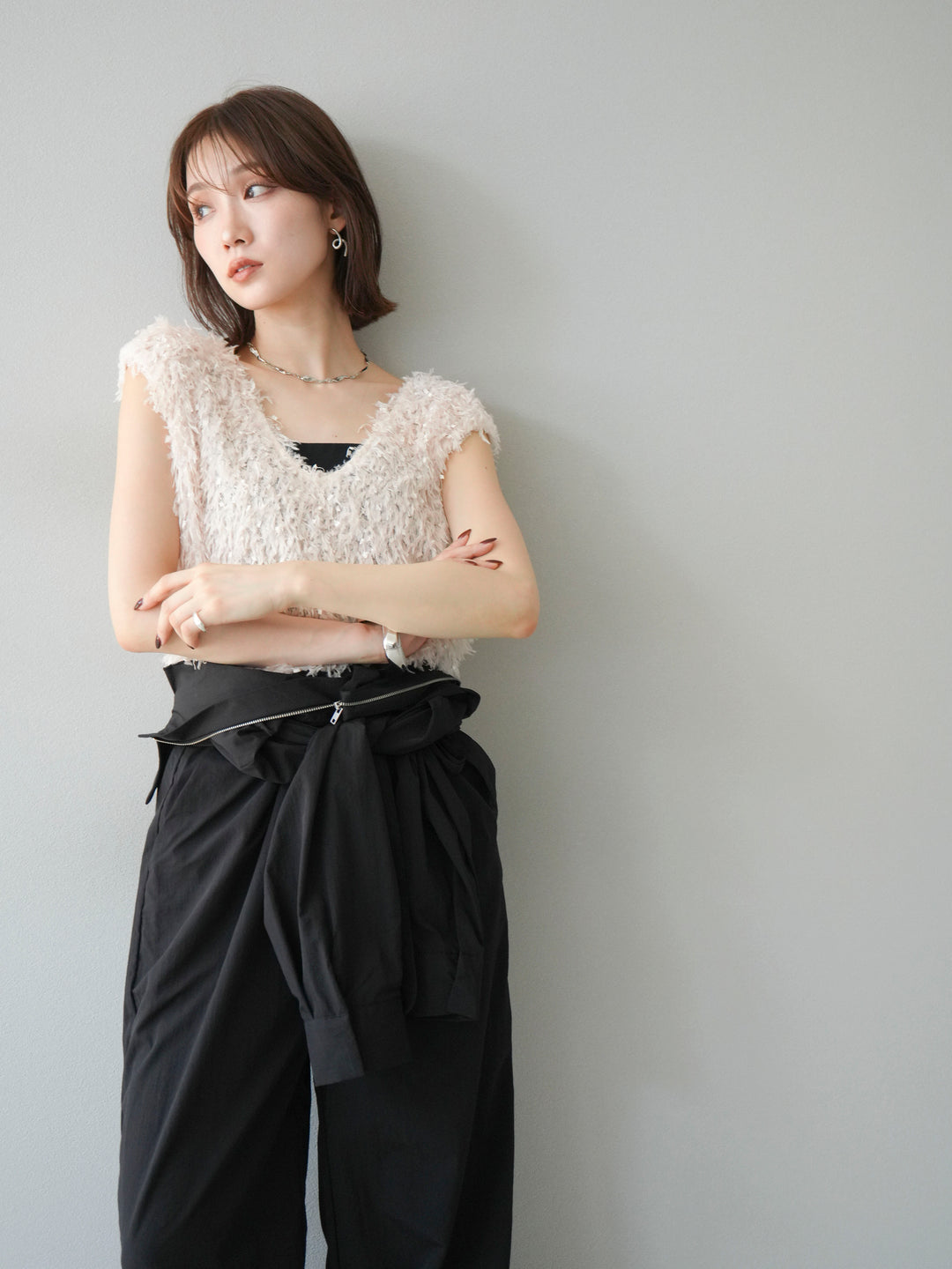 [予約]ナイロンジャンプスーツ/ブラック