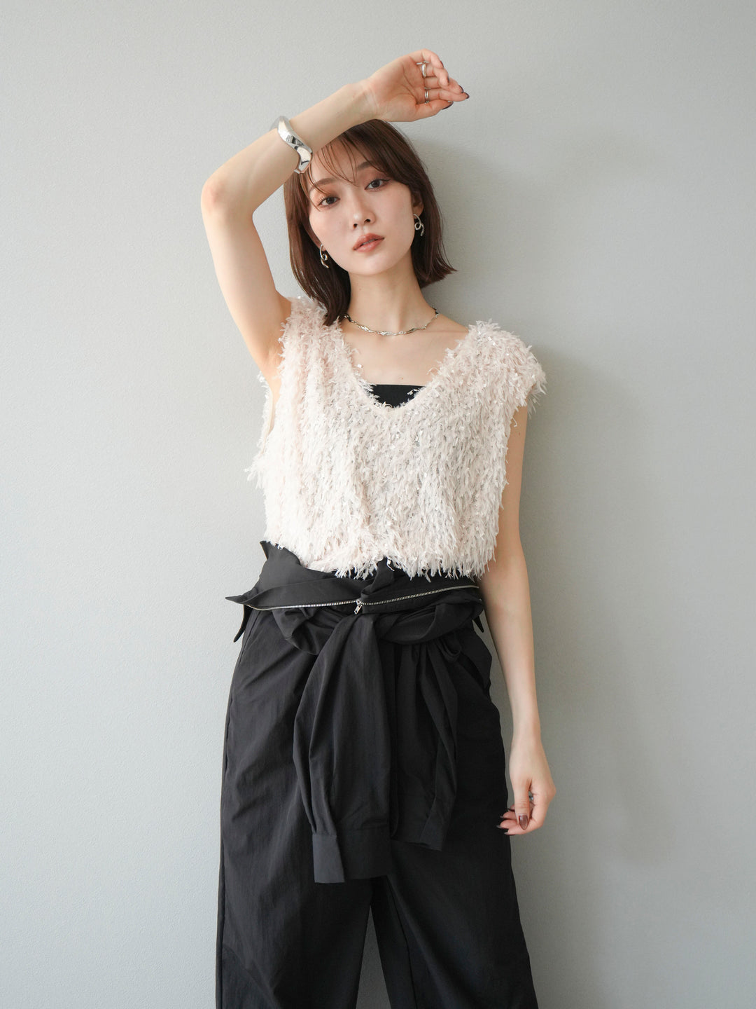 [予約]ナイロンジャンプスーツ/ブラック