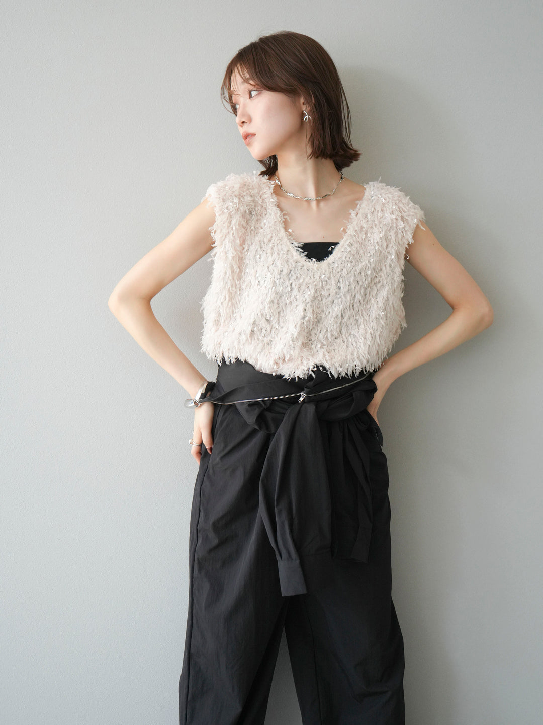 [予約]ナイロンジャンプスーツ/ブラック