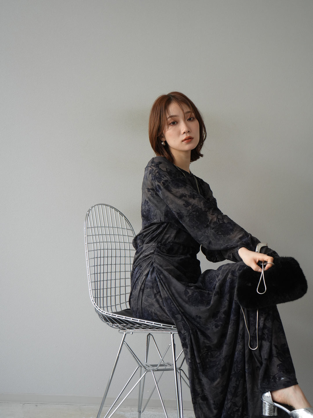 [予約]フラワーフロッキーシアートップス/ブルー