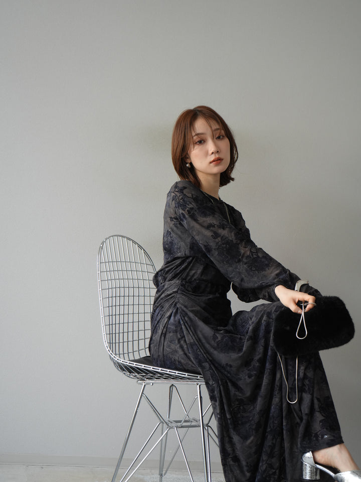 [予約]フラワーフロッキーシアートップス/ブルー