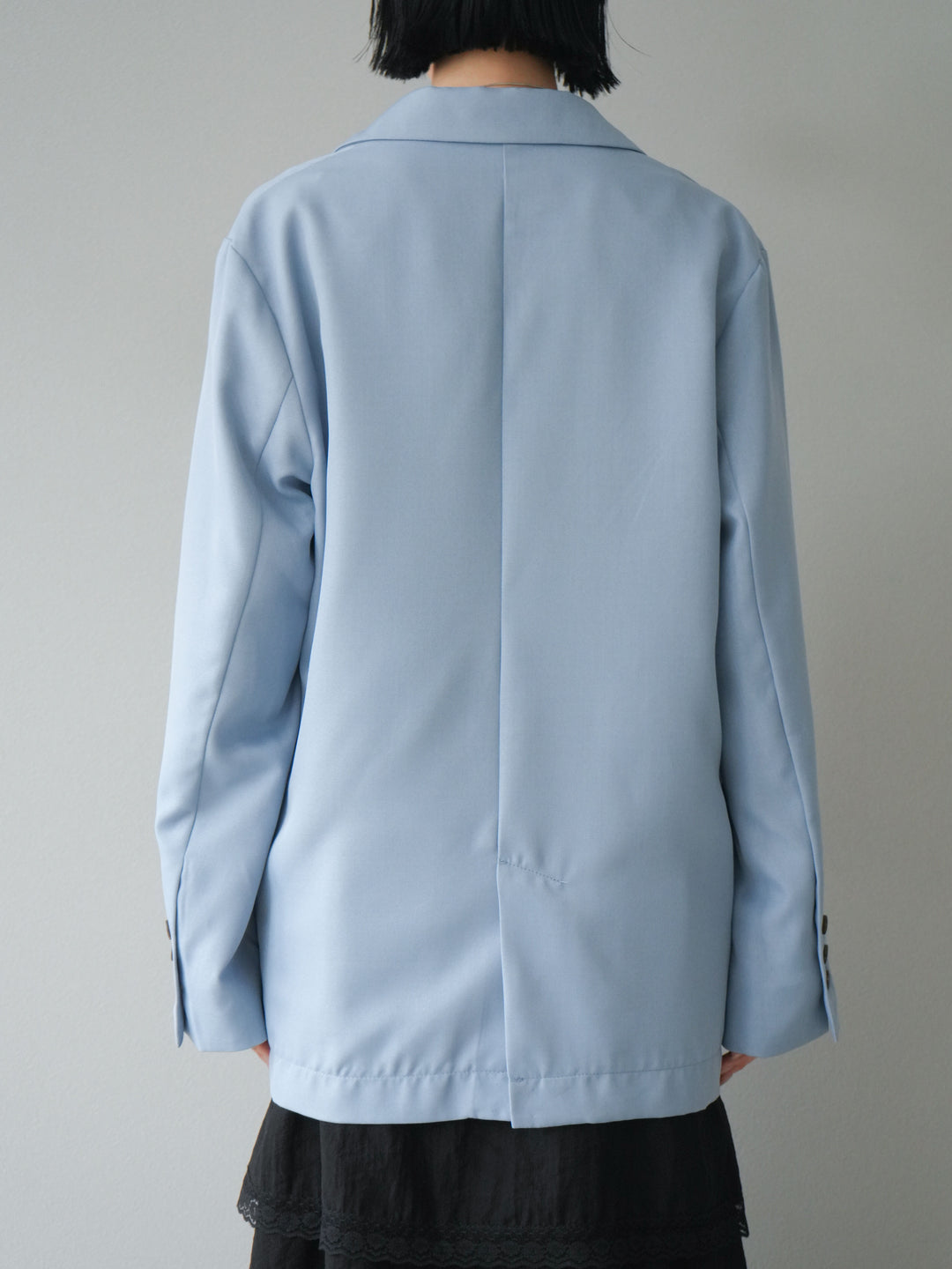 [予約]リネンタッチテーラードジャケット/ライトブルー