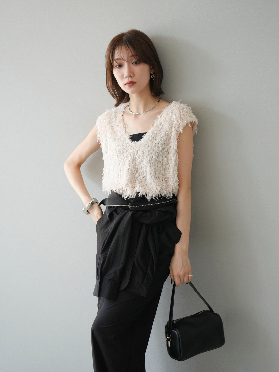 [予約]ナイロンジャンプスーツ/ブラック