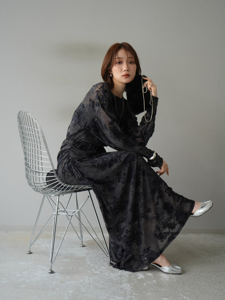 [予約]フラワーフロッキーシアートップス/ブルー