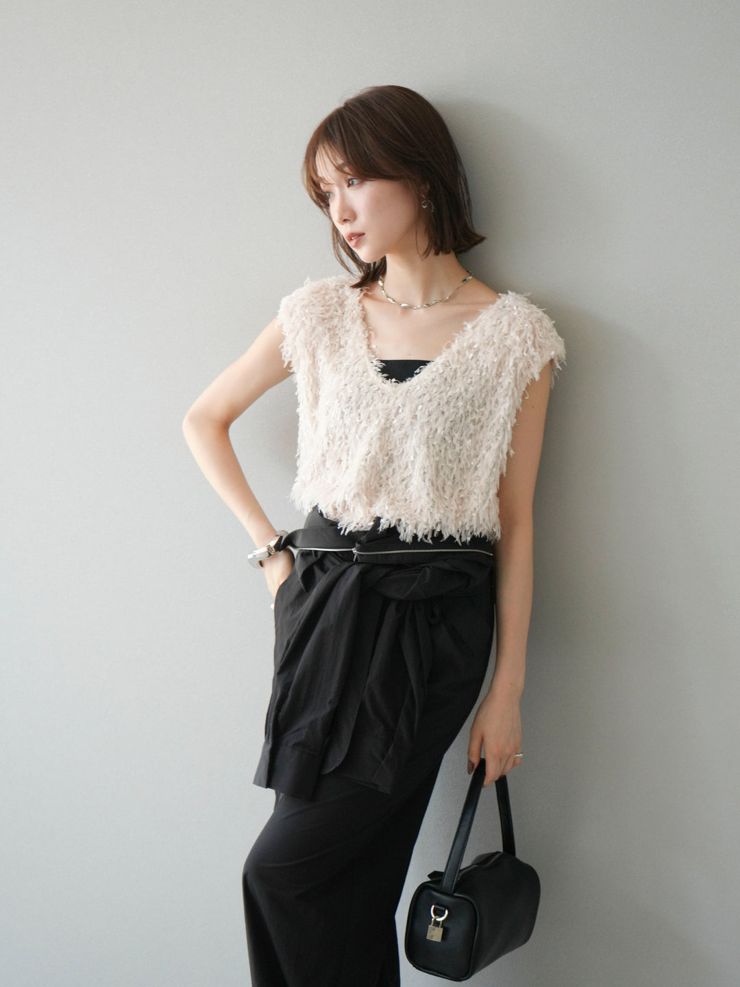 [予約]ナイロンジャンプスーツ/ブラック