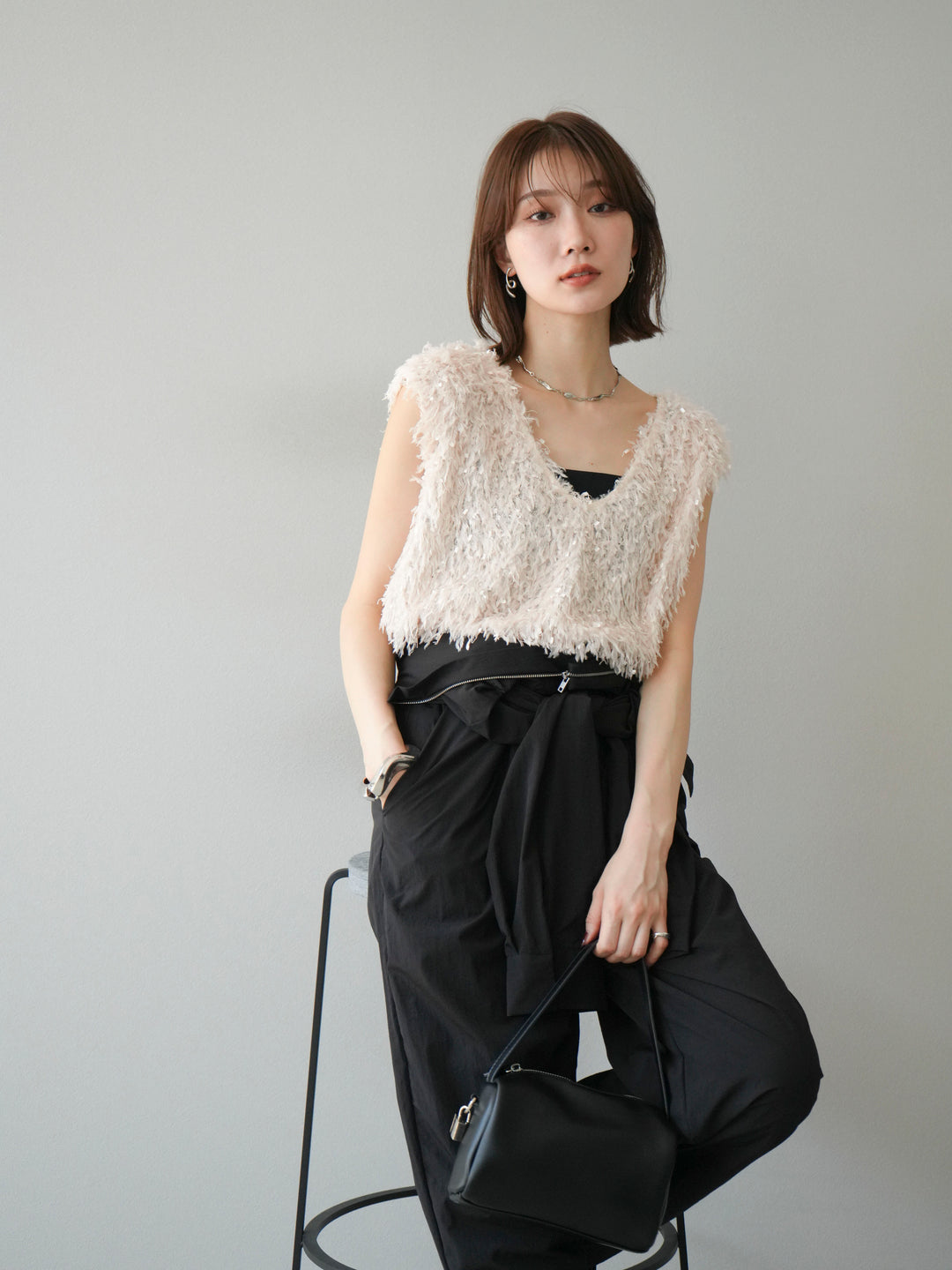 [予約]ナイロンジャンプスーツ/ブラック