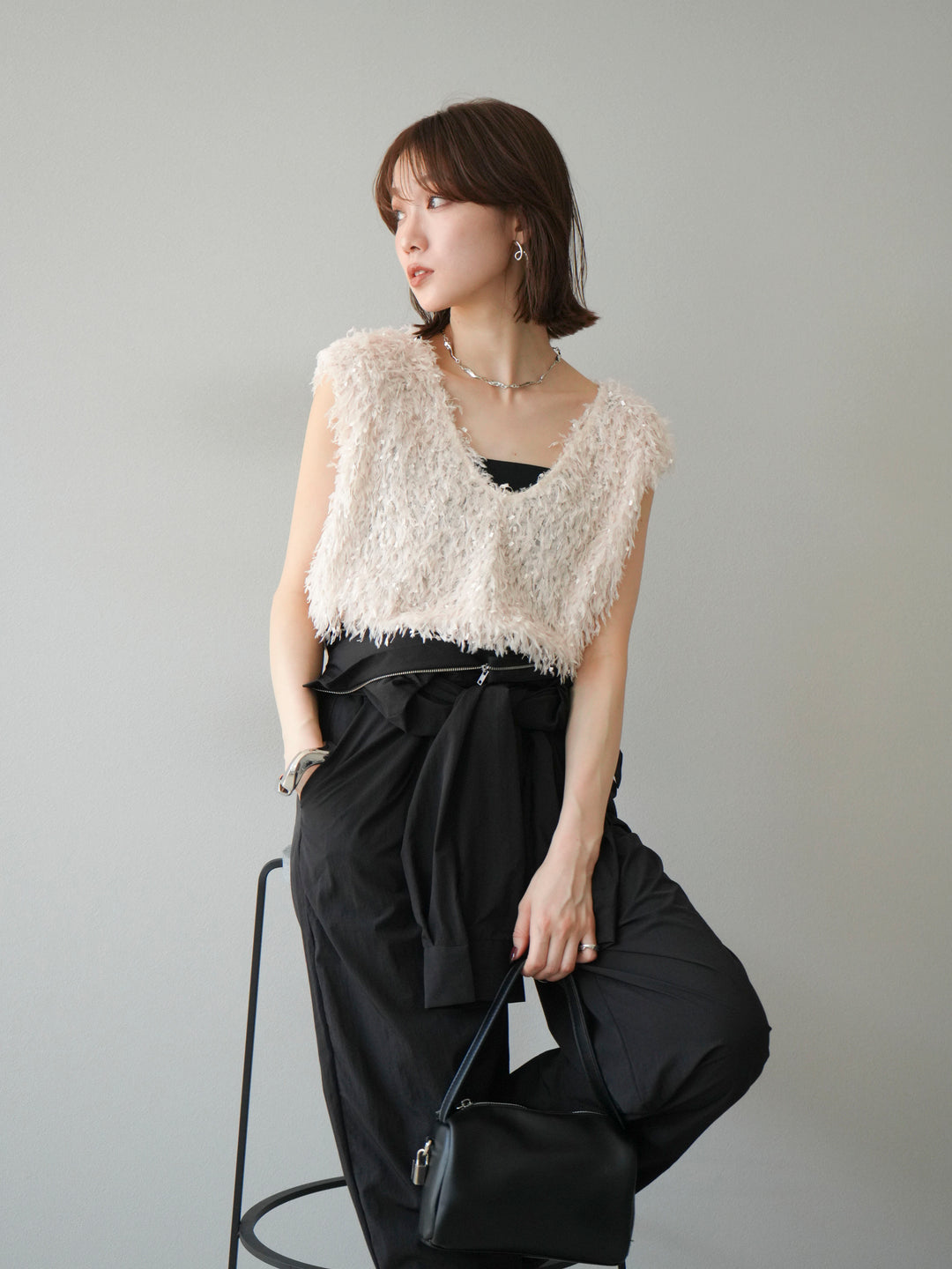 [予約]ナイロンジャンプスーツ/ブラック