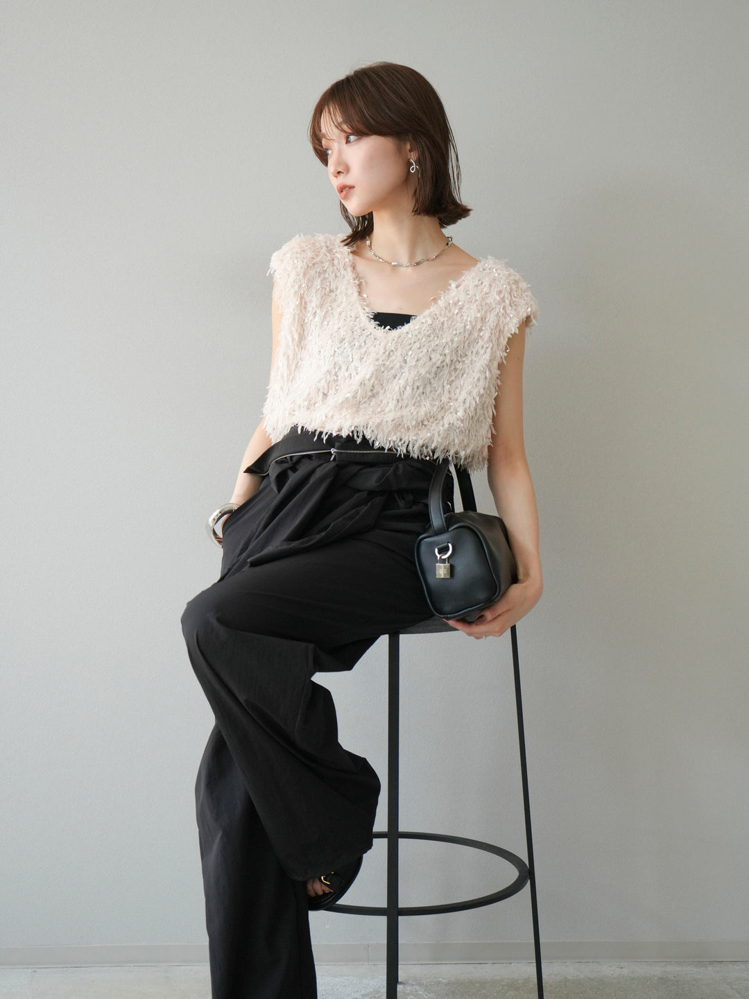 [予約]ナイロンジャンプスーツ/ブラック