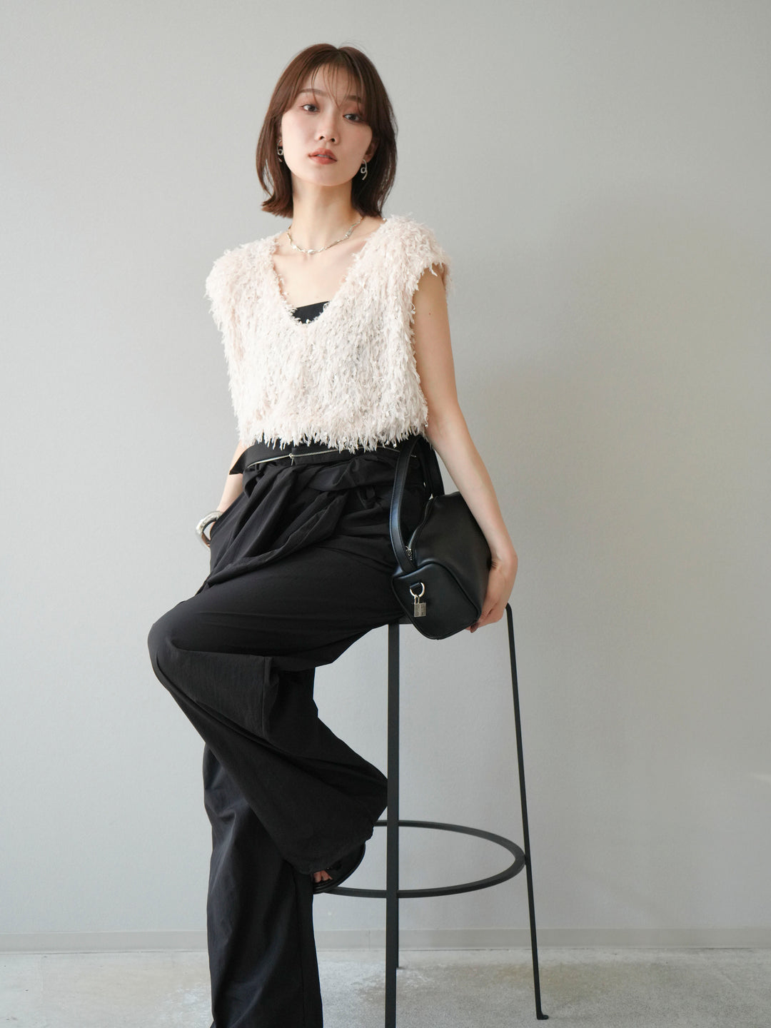 [予約]ナイロンジャンプスーツ/ブラック