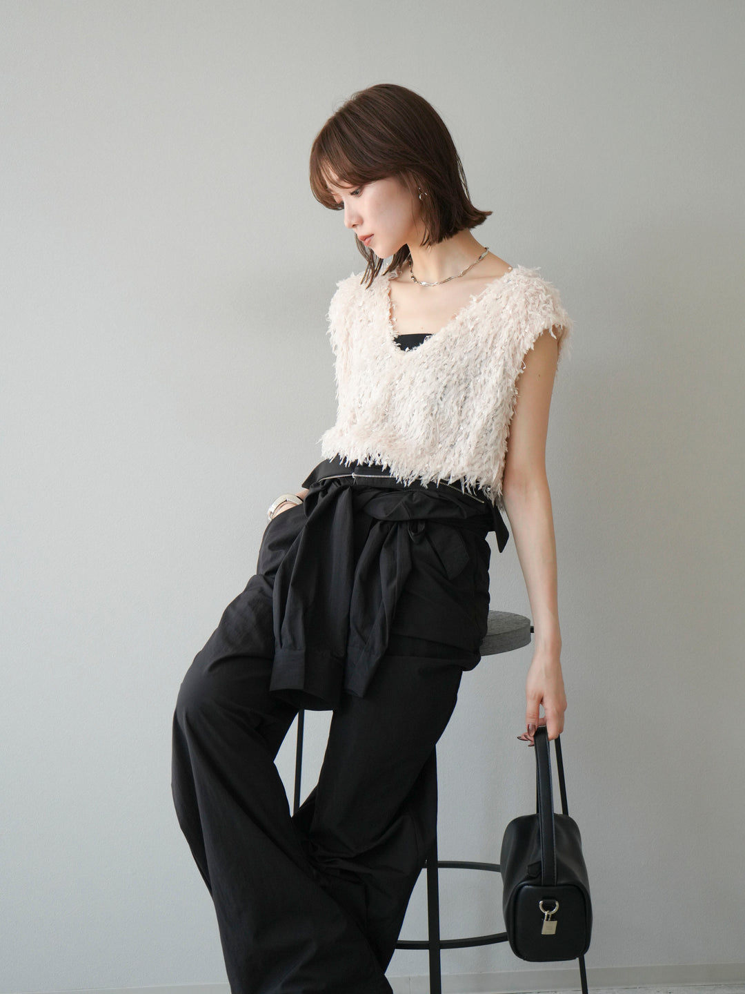 [予約]ナイロンジャンプスーツ/ブラック