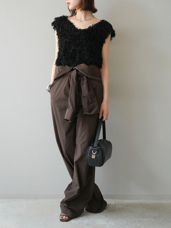 [予約]ナイロンジャンプスーツ/ブラウン