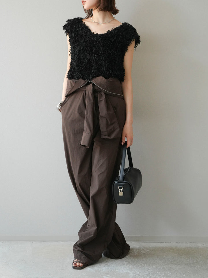 [予約]ナイロンジャンプスーツ/ブラウン