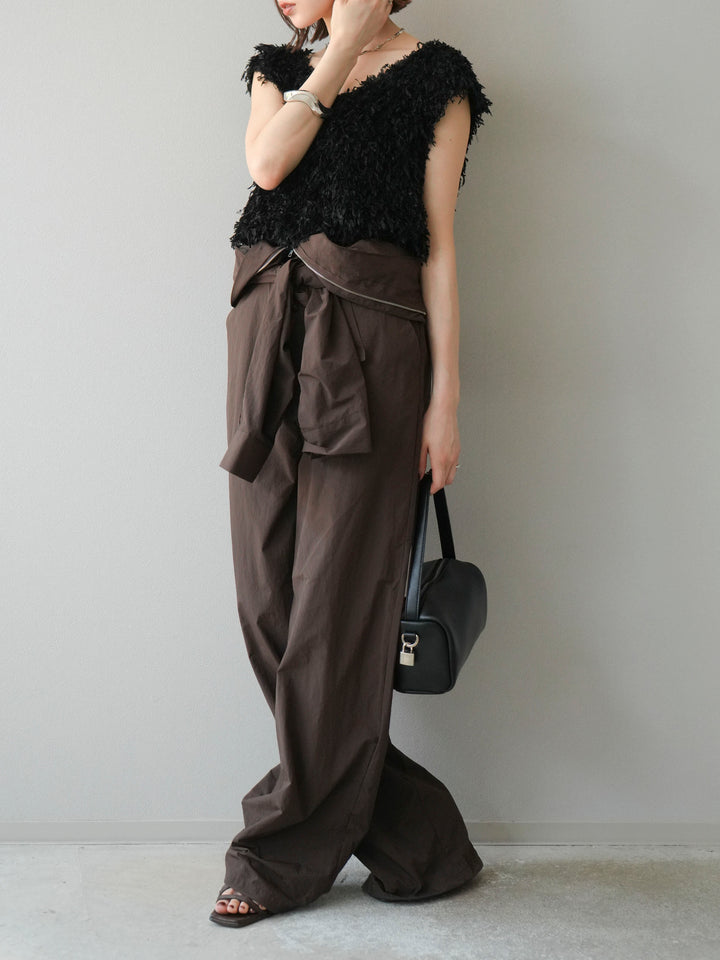 [予約]ナイロンジャンプスーツ/ブラウン