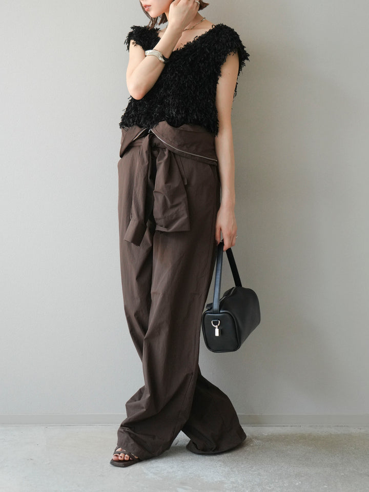 [予約]ナイロンジャンプスーツ/ブラウン