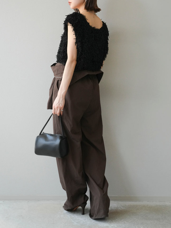 [予約]ナイロンジャンプスーツ/ブラウン