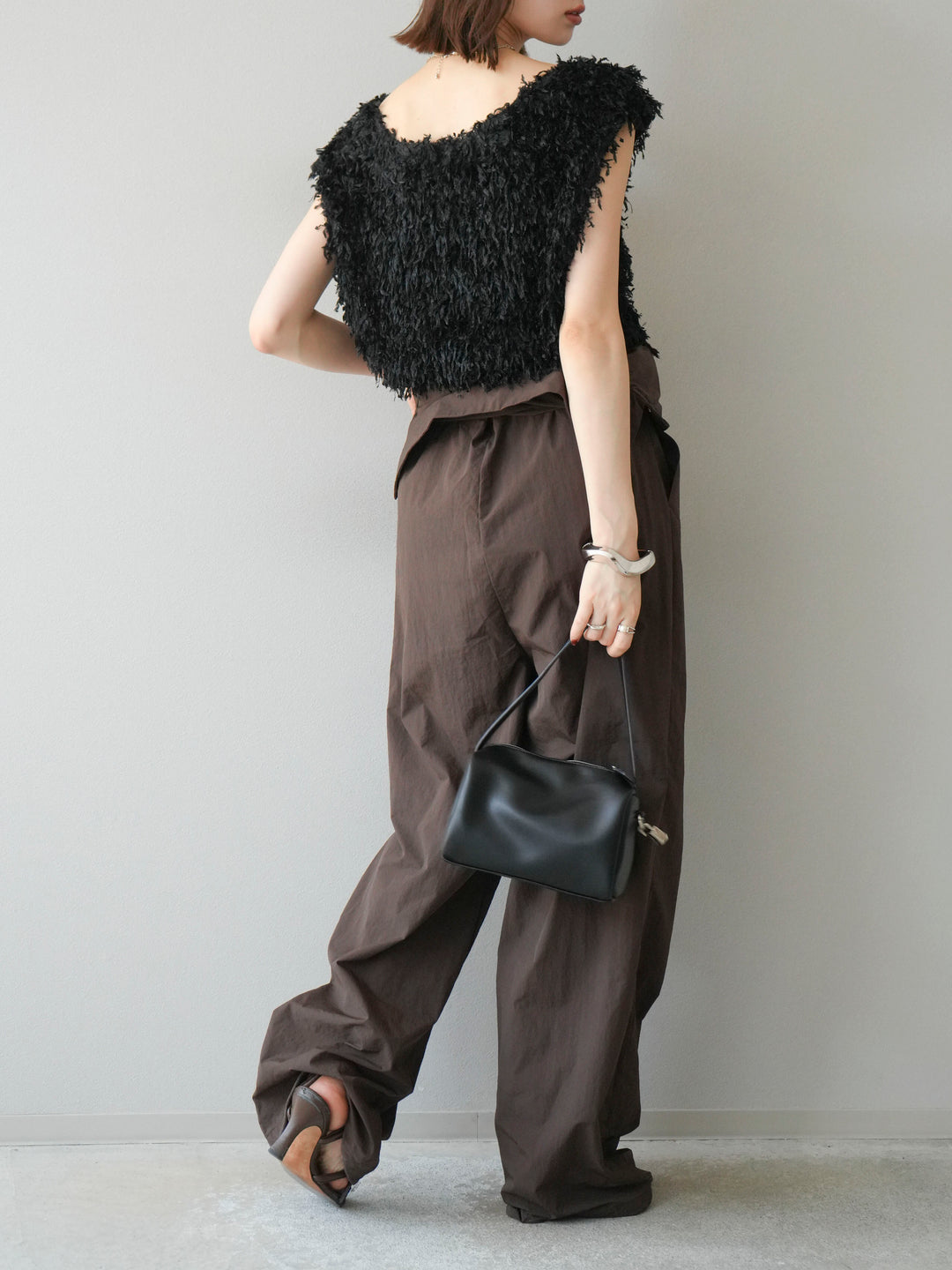 [予約]ナイロンジャンプスーツ/ブラウン