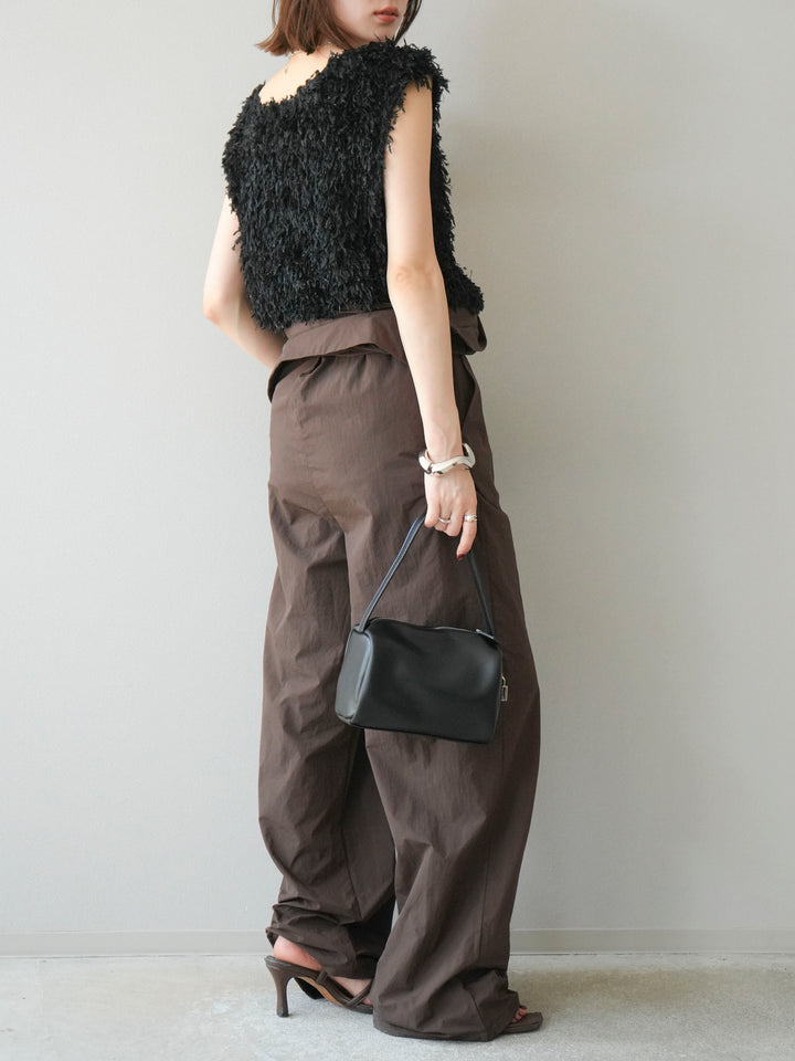 [予約]ナイロンジャンプスーツ/ブラウン