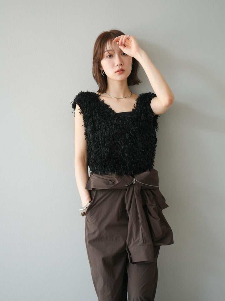 [予約]ナイロンジャンプスーツ/ブラウン