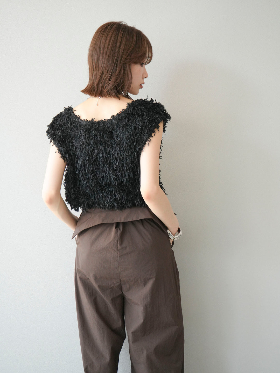 [予約]ナイロンジャンプスーツ/ブラウン