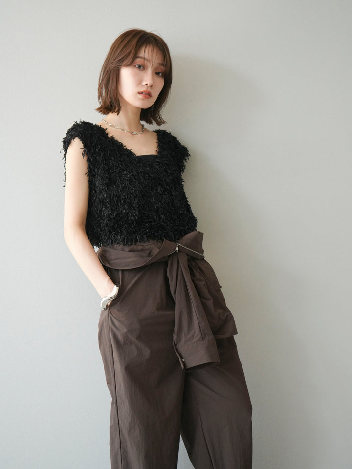 [予約]ナイロンジャンプスーツ/ブラウン