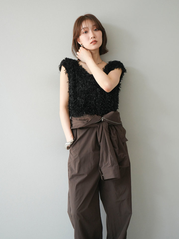 [予約]ナイロンジャンプスーツ/ブラウン