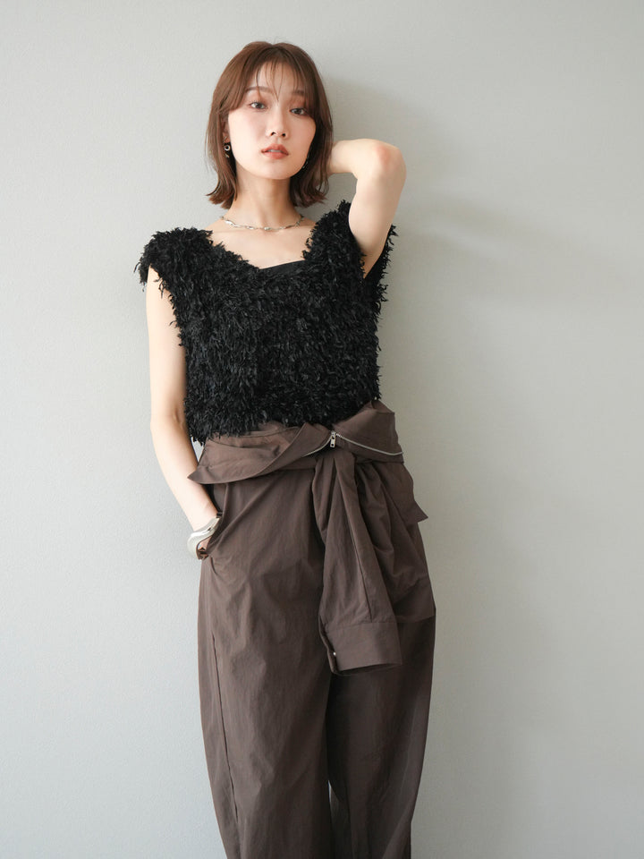 [予約]ナイロンジャンプスーツ/ブラウン