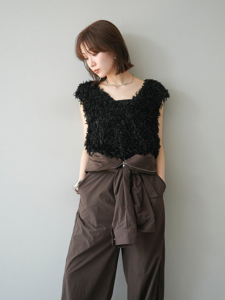 [予約]ナイロンジャンプスーツ/ブラウン