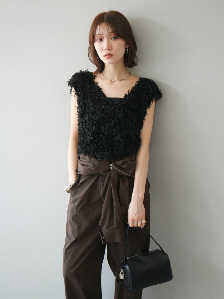 [予約]ナイロンジャンプスーツ/ブラウン